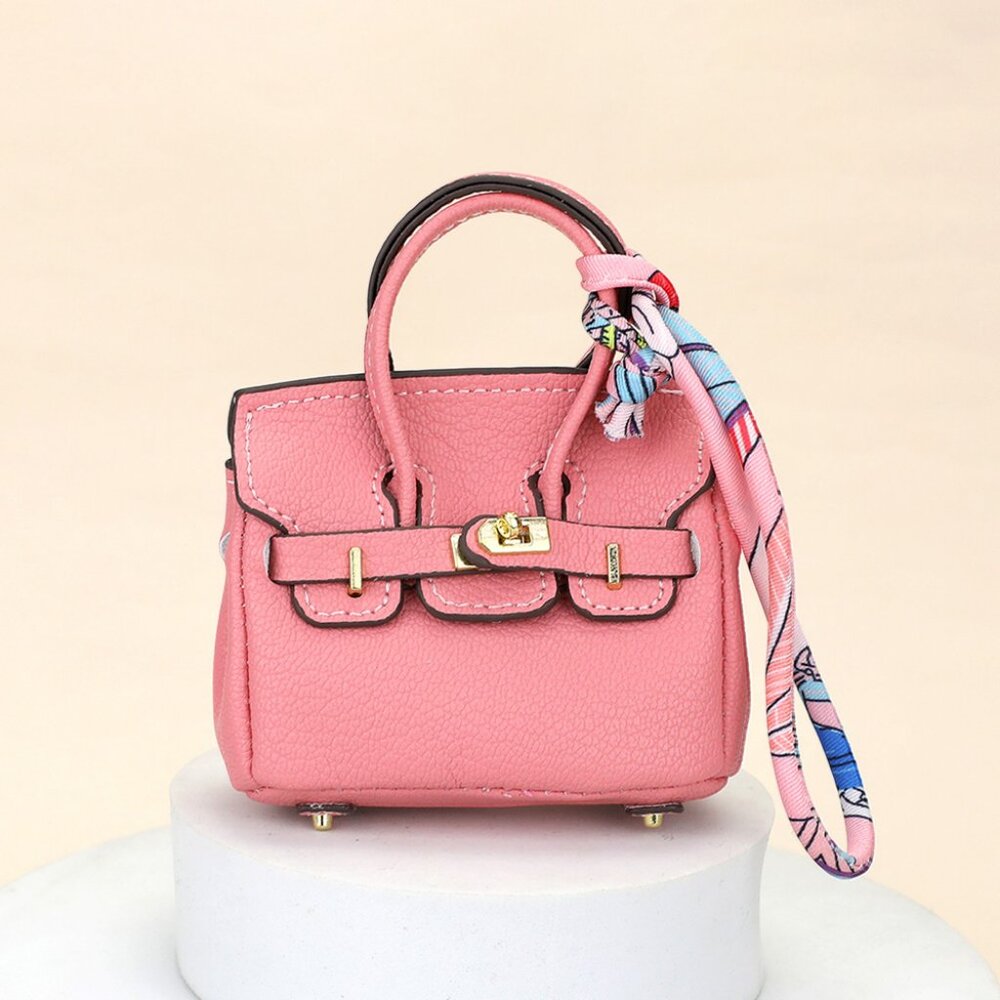 Mini Handbag Designer Inspo Kelly Bag Purse Charm to Store Ipods Ear Pods - Picture 10 of 15